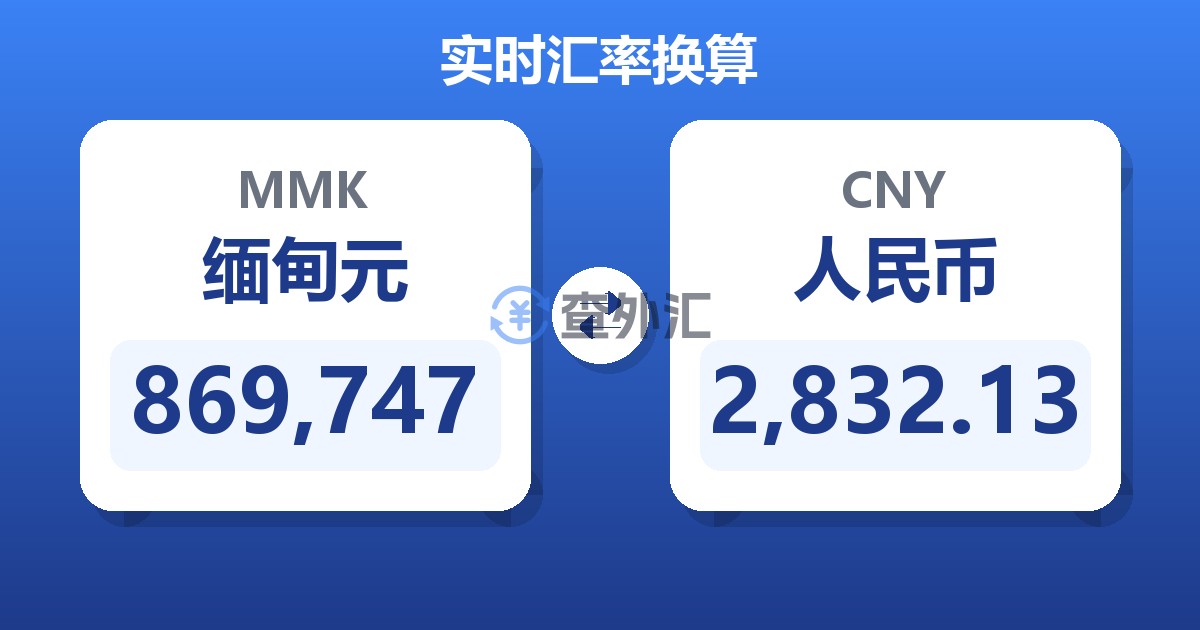 869,747缅甸元兑人民币