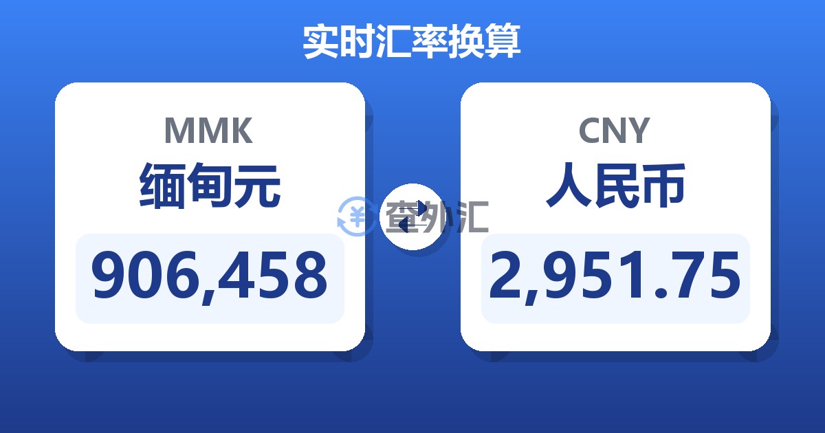 906,458缅甸元兑人民币