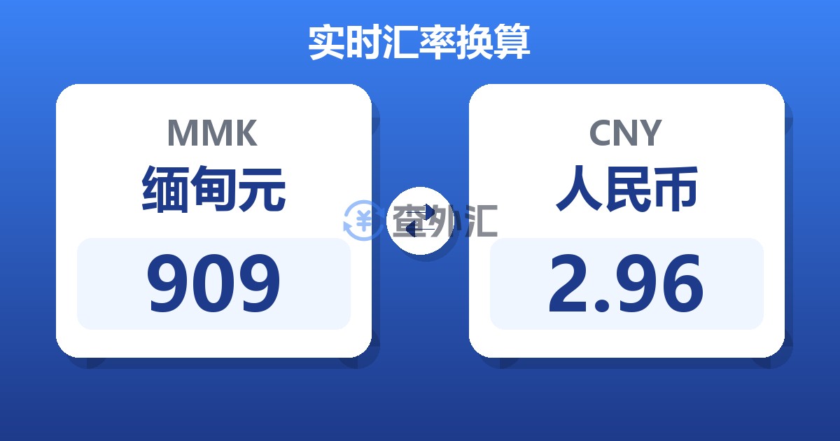 909缅甸元兑人民币