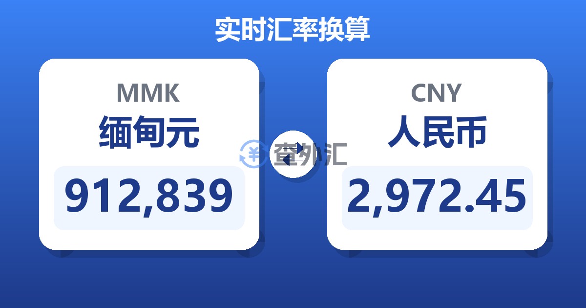 912,839缅甸元兑人民币