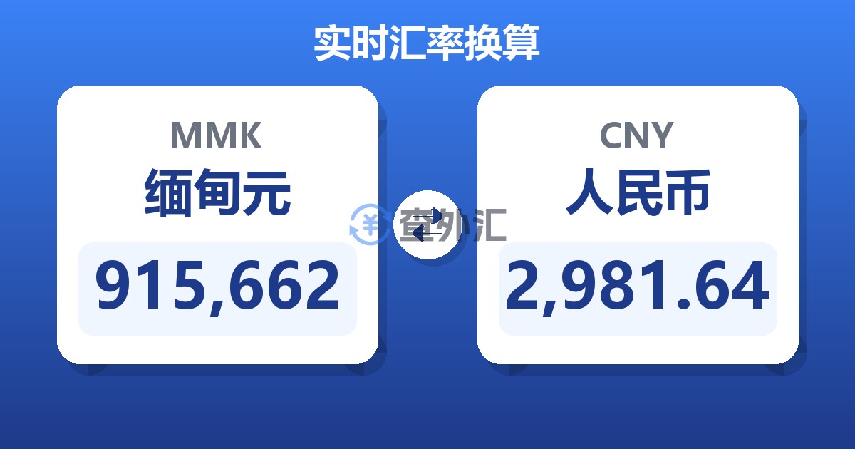 915,662缅甸元兑人民币
