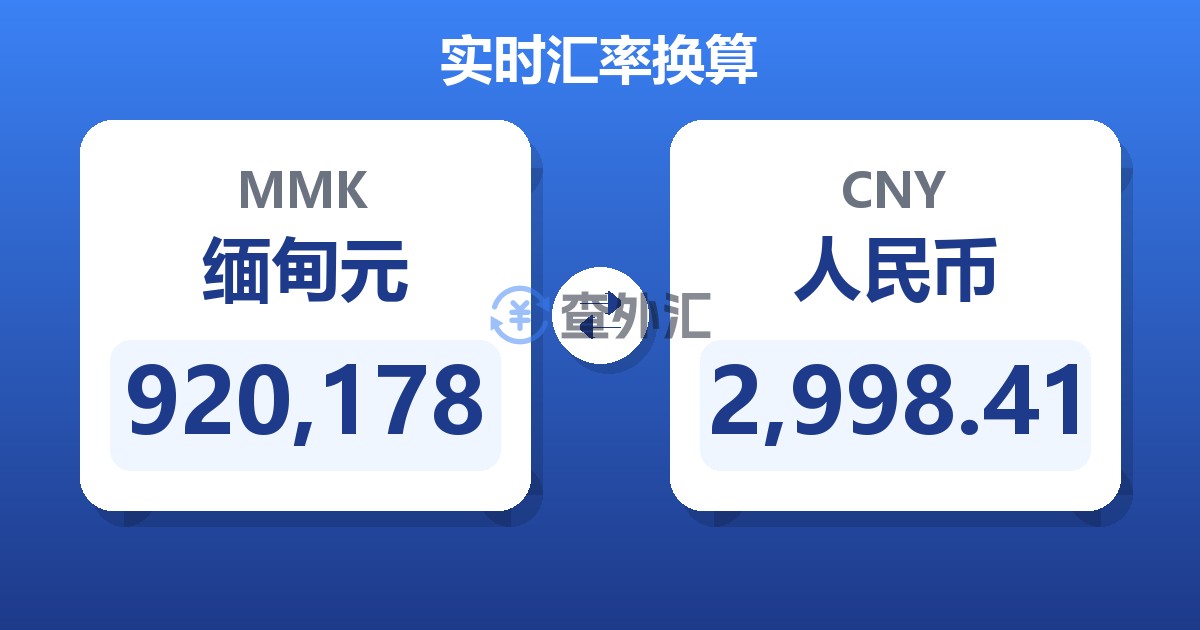 920,178缅甸元兑人民币