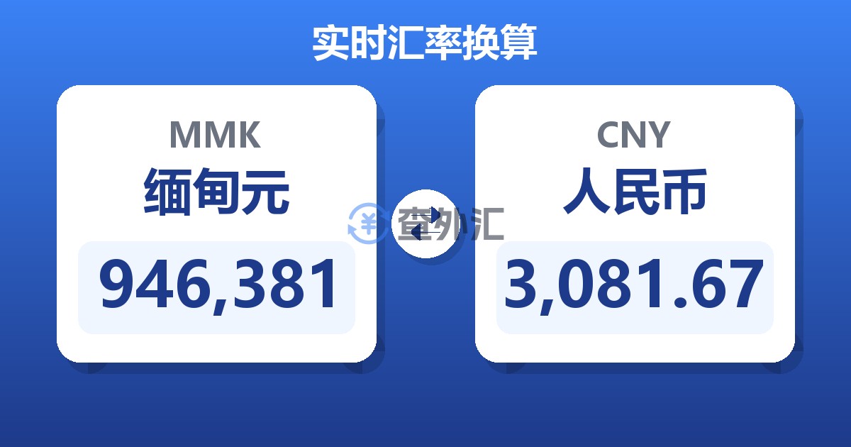 946,381缅甸元兑人民币