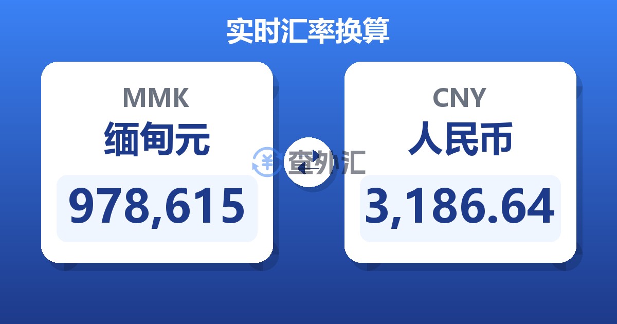 978,615缅甸元兑人民币