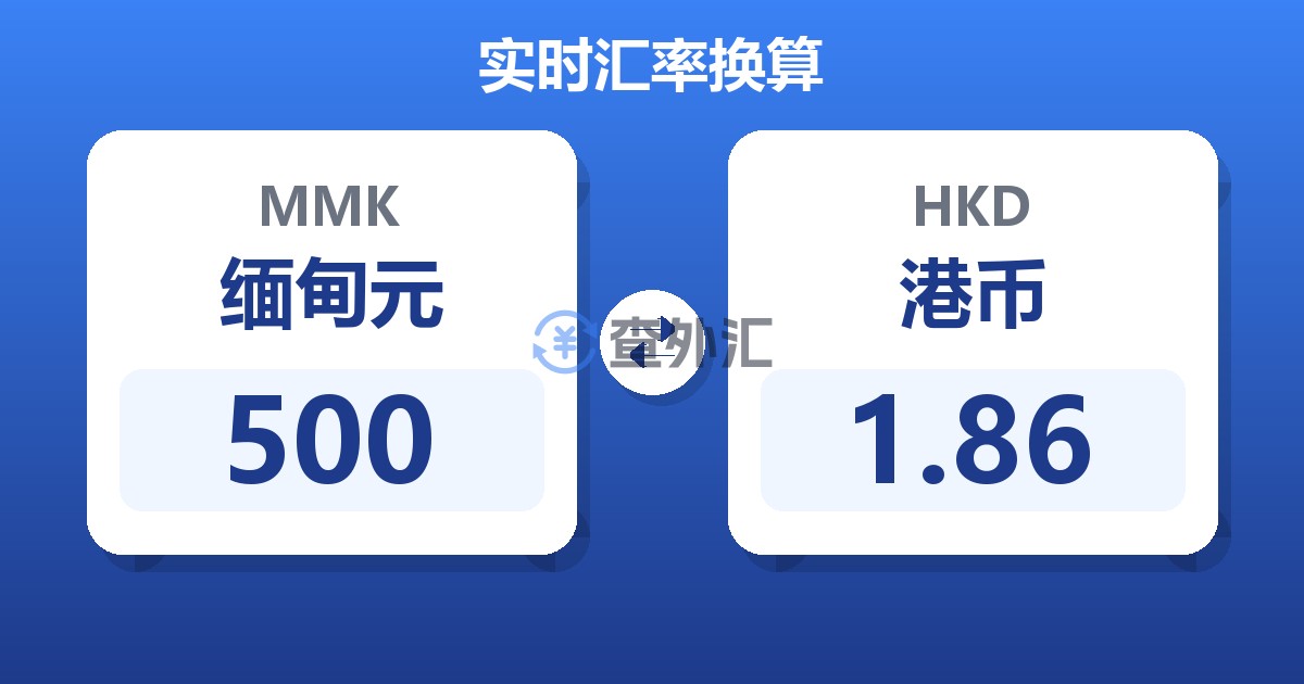 500缅甸元兑港币