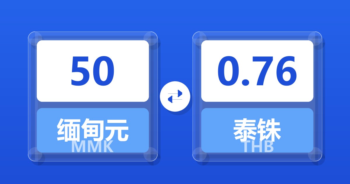 50缅甸元兑泰铢