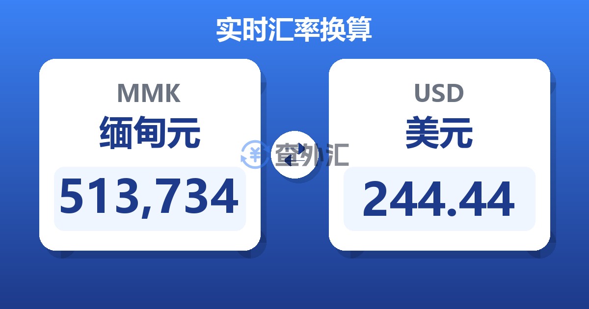 513,734缅甸元兑美元