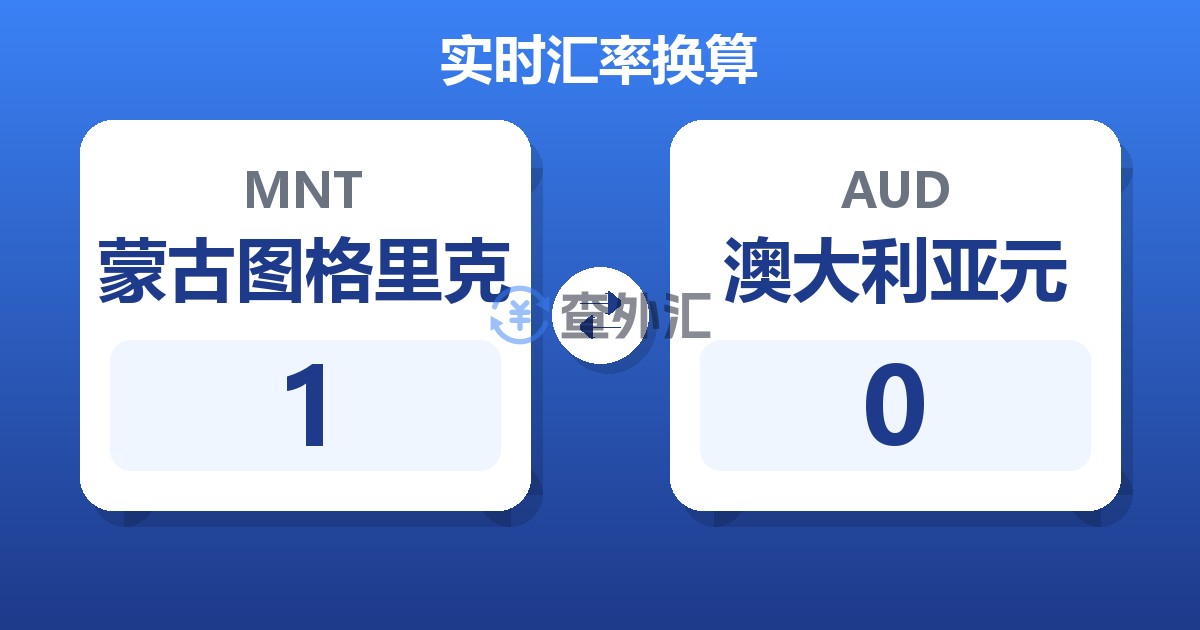 蒙古图格里克对澳大利亚元汇率换算器