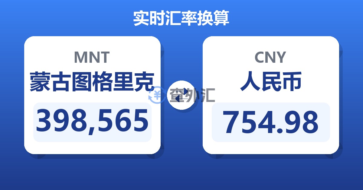 398,565蒙古图格里克兑人民币