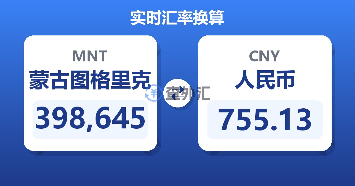 398,645蒙古图格里克兑人民币