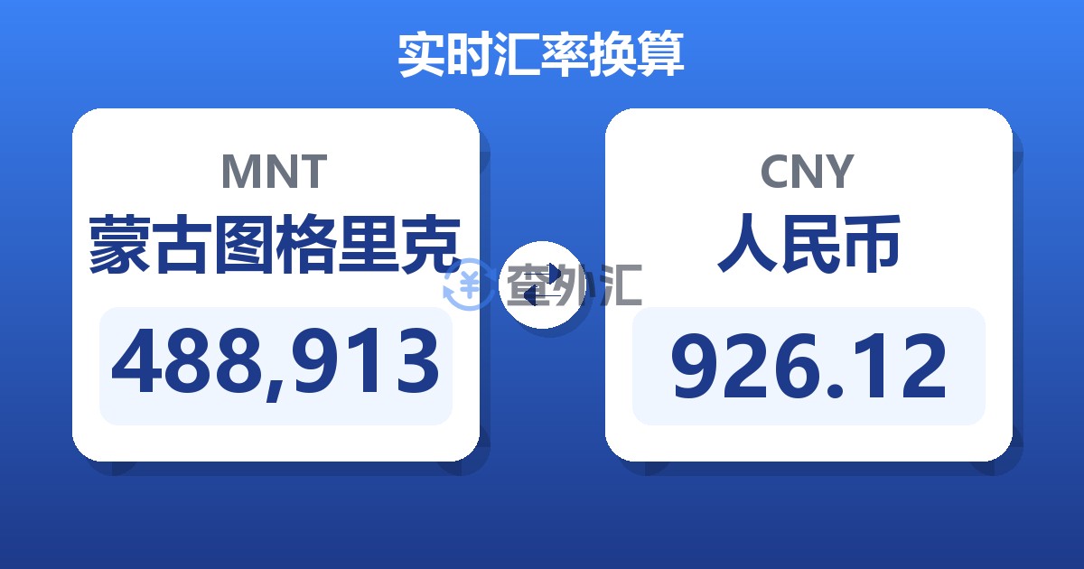 488,913蒙古图格里克兑人民币