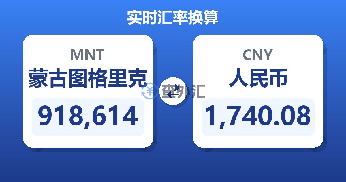 918,614蒙古图格里克兑人民币