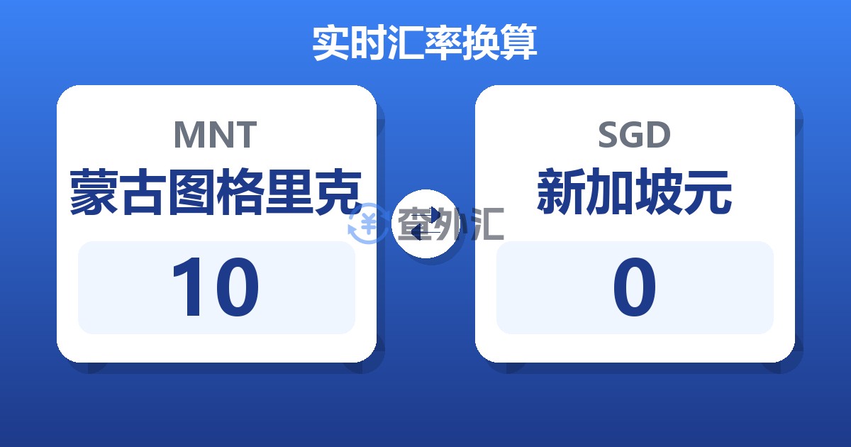 10蒙古图格里克兑新加坡元