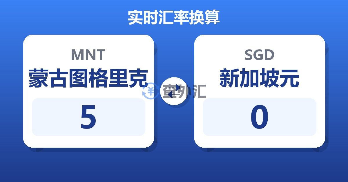 5蒙古图格里克兑新加坡元