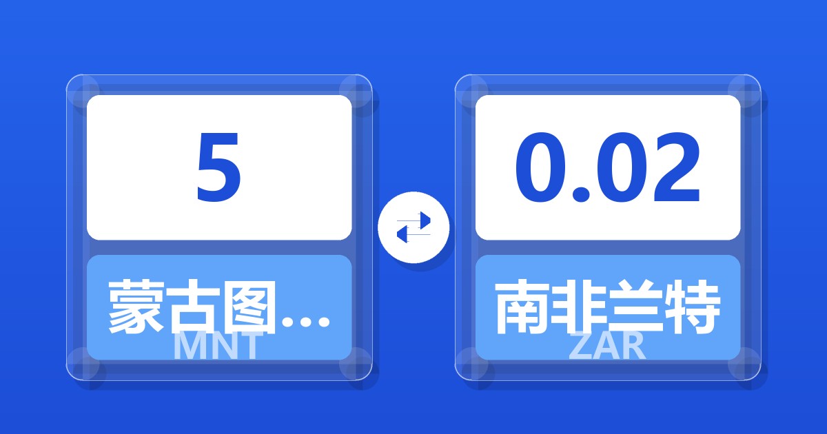 5蒙古图格里克兑南非兰特