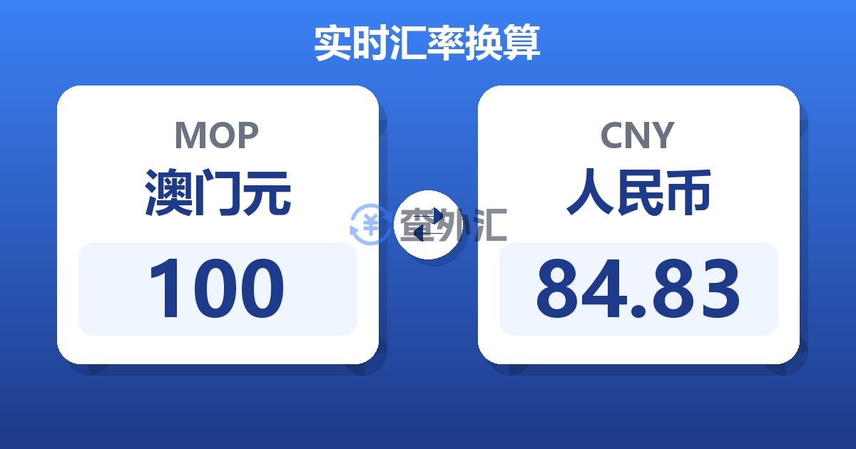 100澳门元兑人民币