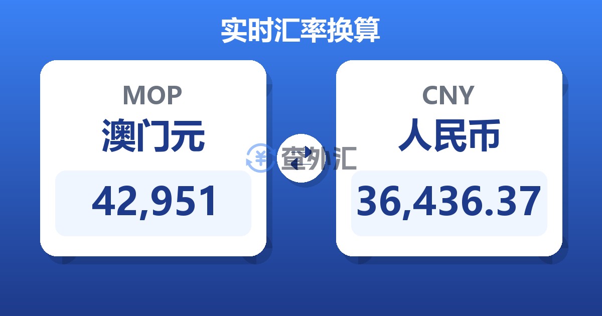 42,951澳门元兑人民币