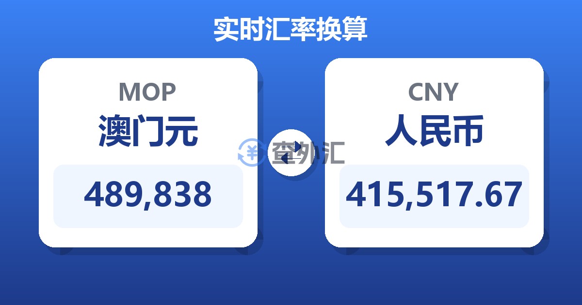 489,838澳门元兑人民币