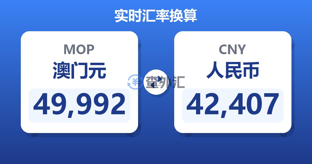 49,992澳门元兑人民币