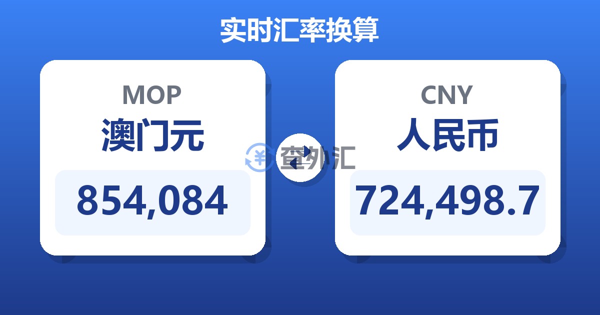 854,084澳门元兑人民币