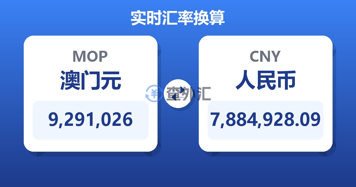 9,291,026澳门元兑人民币