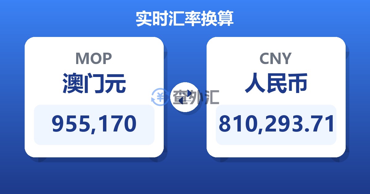 955,170澳门元兑人民币