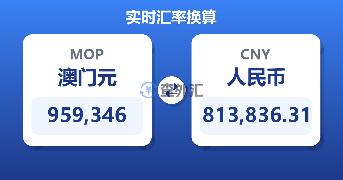 959,346澳门元兑人民币