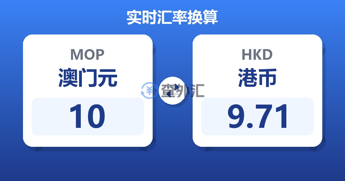 10澳门元兑港币