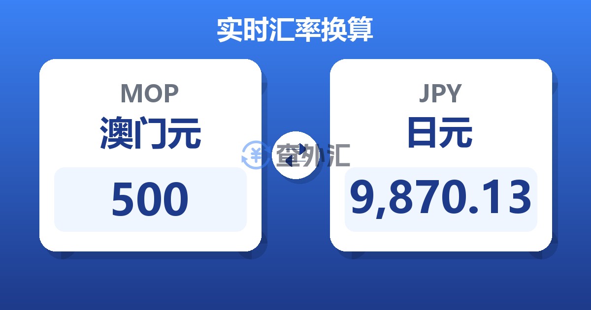 500澳门元兑日元