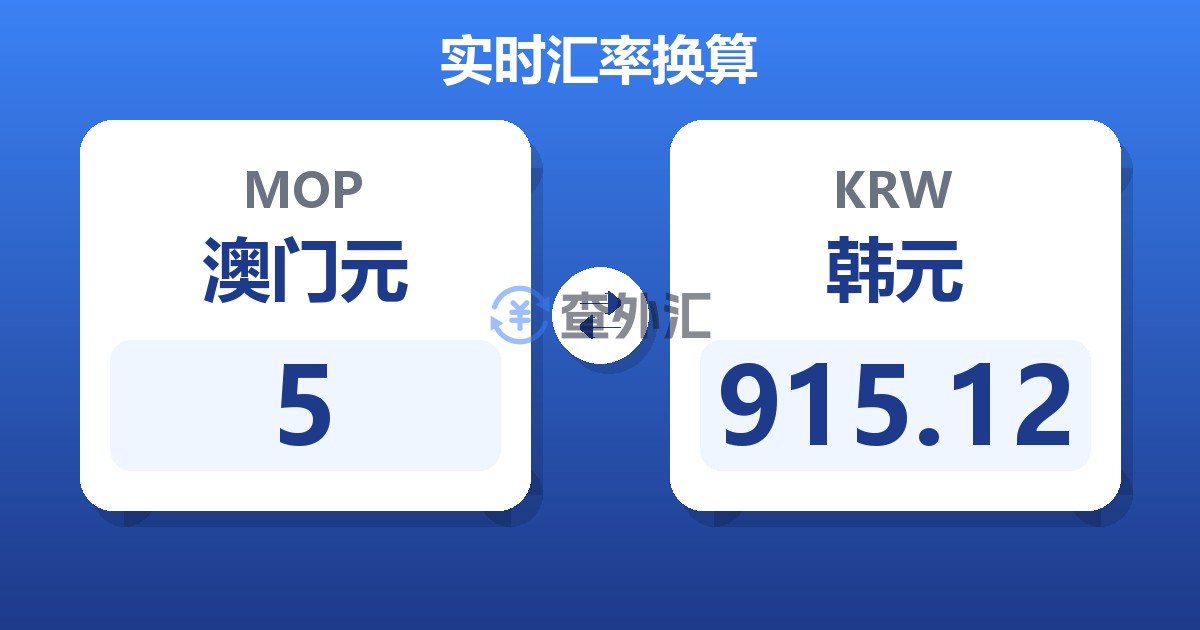 5澳门元兑韩元