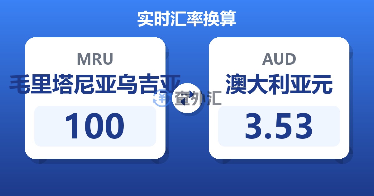 100毛里塔尼亚乌吉亚兑澳大利亚元