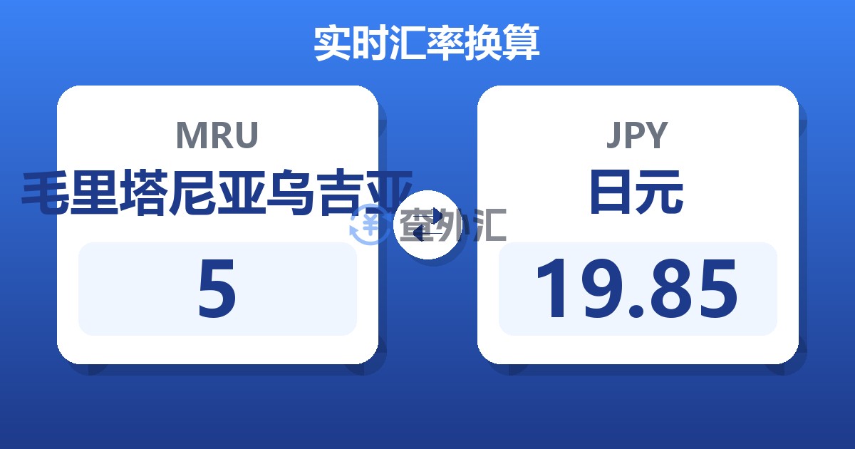 5毛里塔尼亚乌吉亚兑日元