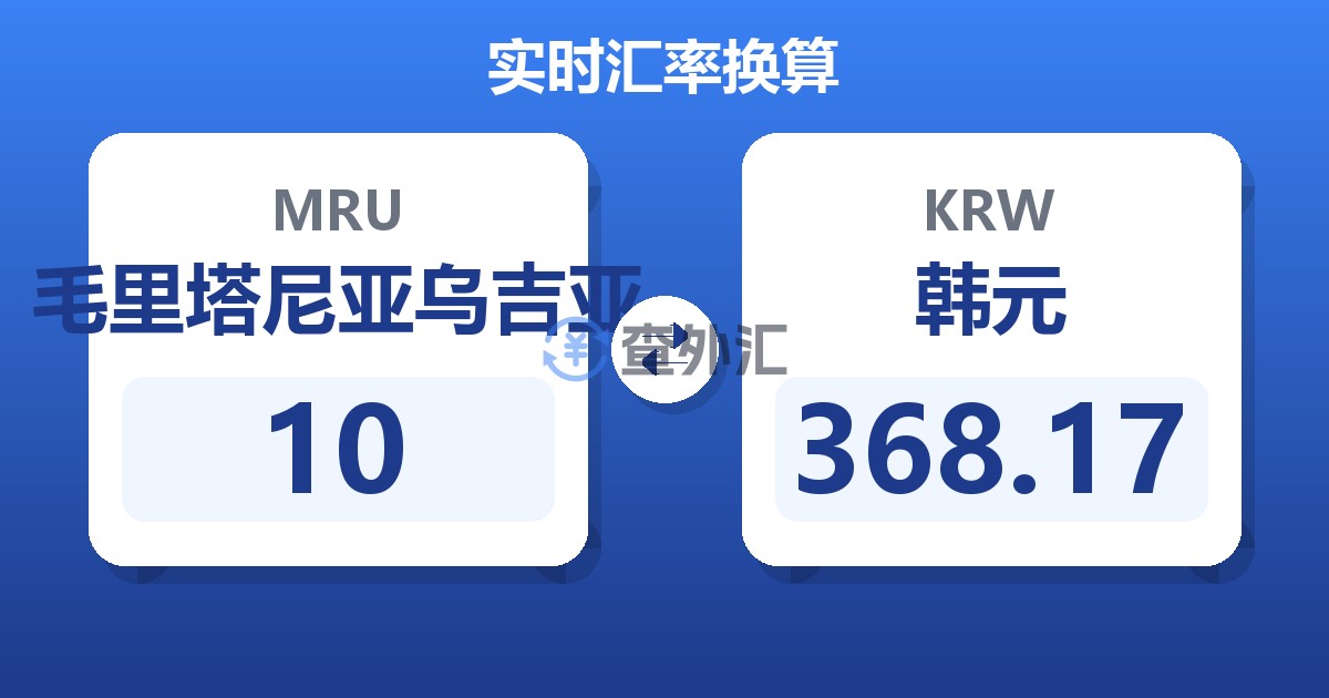 10毛里塔尼亚乌吉亚兑韩元