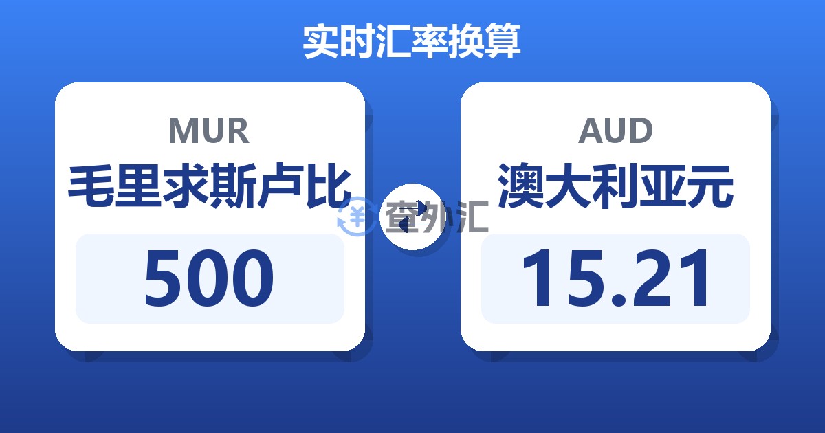 500毛里求斯卢比兑澳大利亚元