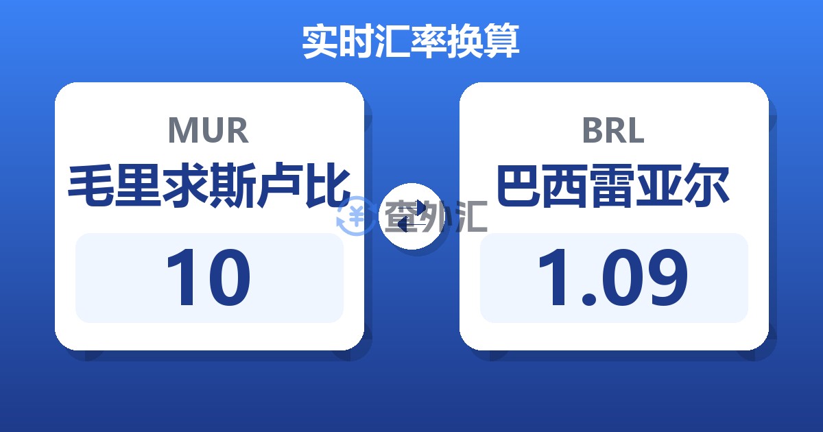 10毛里求斯卢比兑巴西雷亚尔