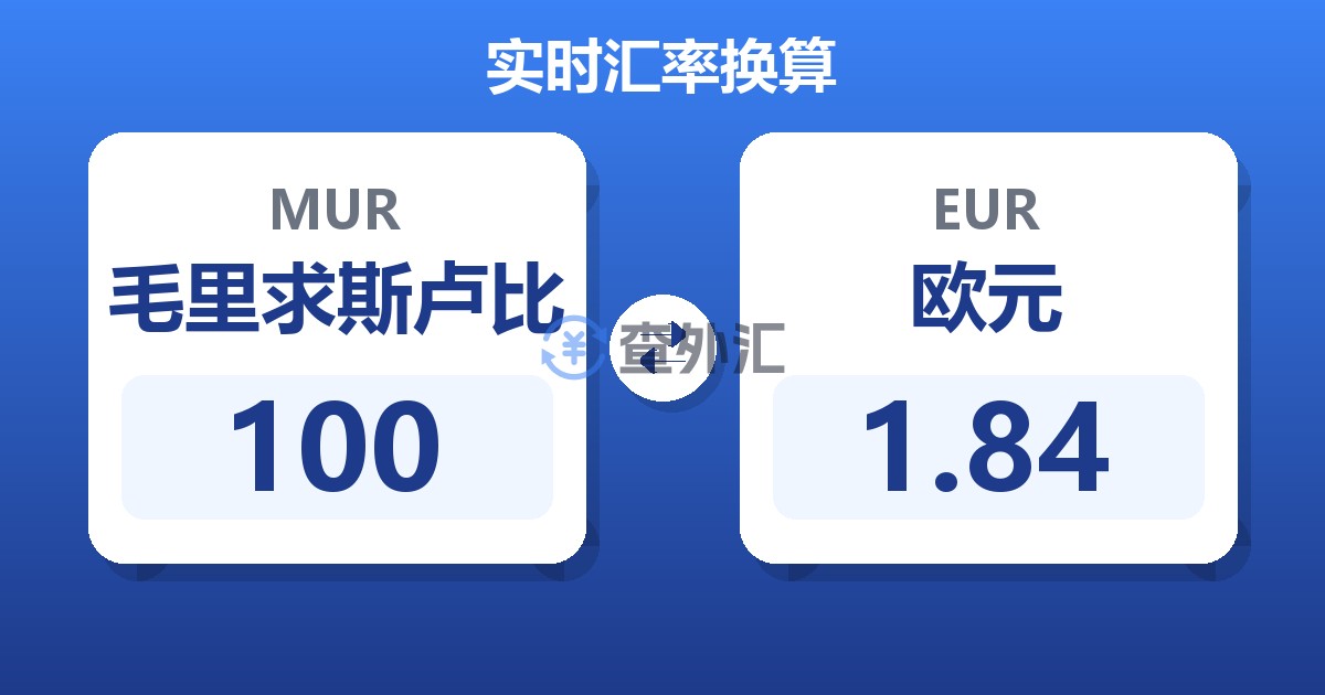 100毛里求斯卢比兑欧元