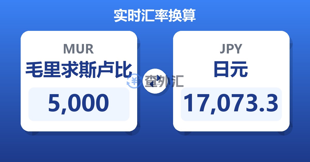 5,000毛里求斯卢比兑日元