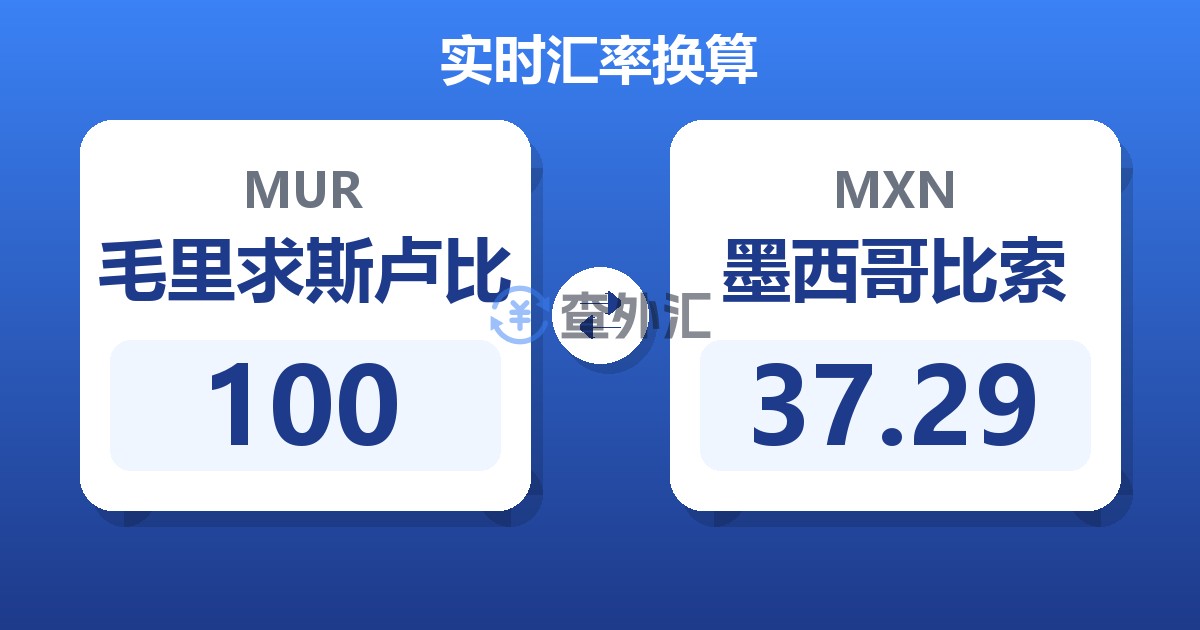 100毛里求斯卢比兑墨西哥比索