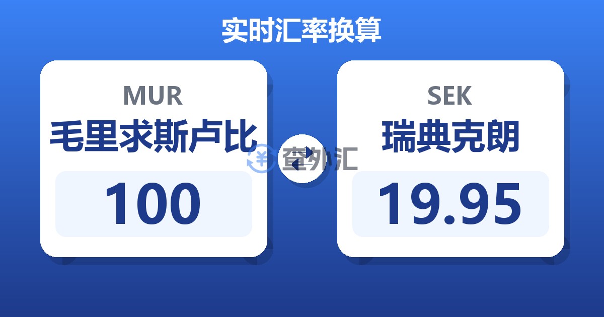 100毛里求斯卢比兑瑞典克朗