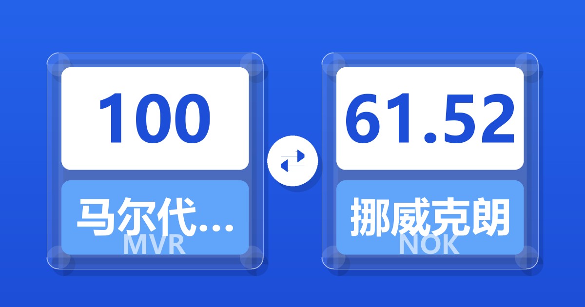 100马尔代夫拉菲亚兑挪威克朗