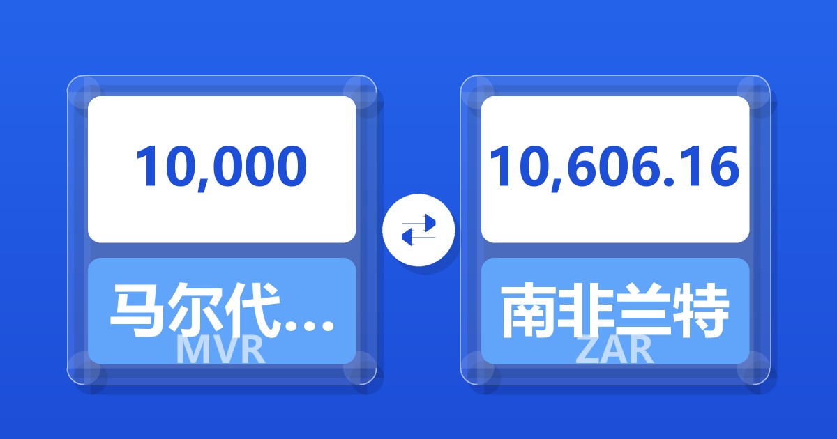 10,000马尔代夫拉菲亚兑南非兰特