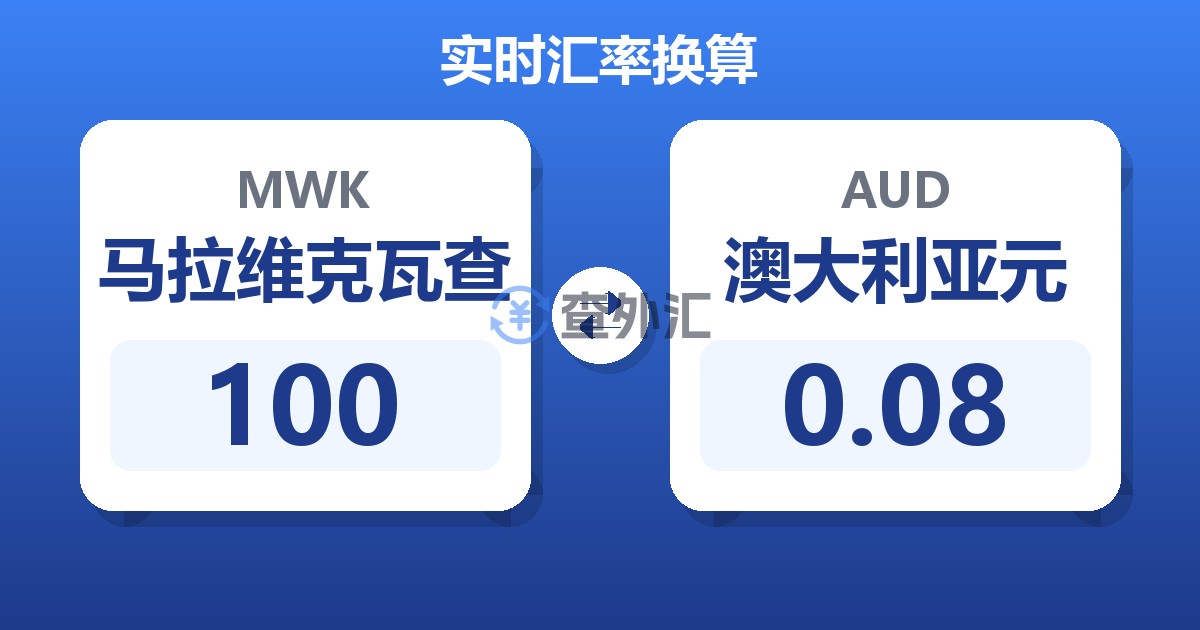 100马拉维克瓦查兑澳大利亚元