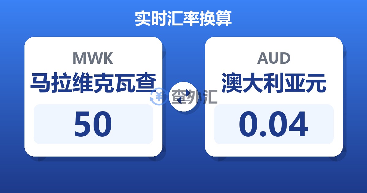 50马拉维克瓦查兑澳大利亚元