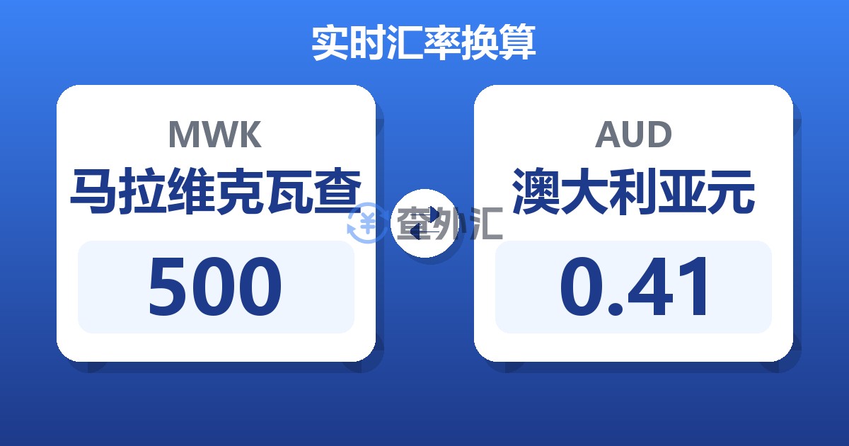 500马拉维克瓦查兑澳大利亚元