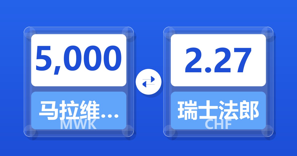 5,000马拉维克瓦查兑瑞士法郎