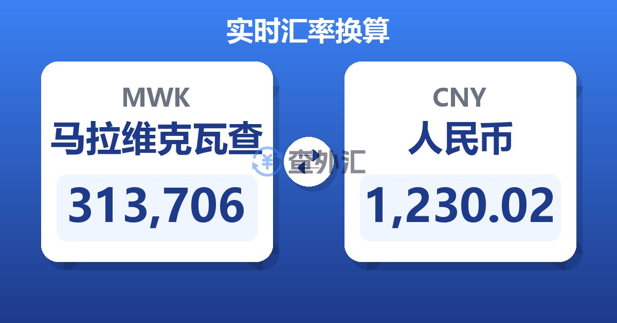 313,706马拉维克瓦查兑人民币