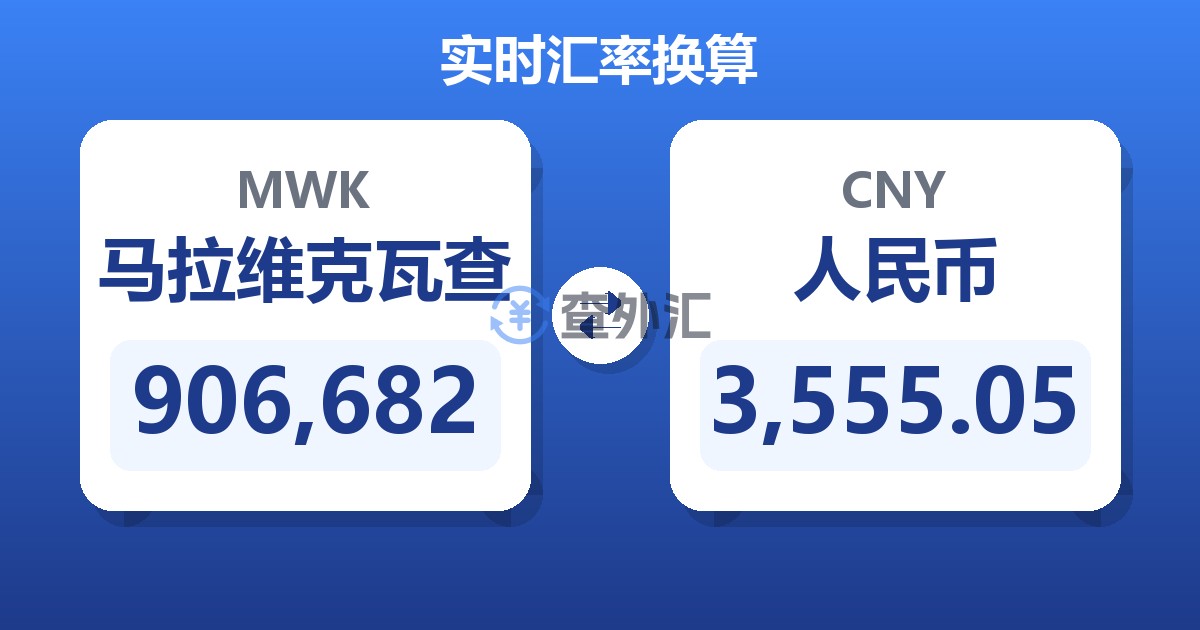 906,682马拉维克瓦查兑人民币