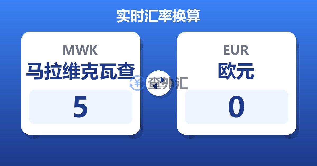 5马拉维克瓦查兑欧元