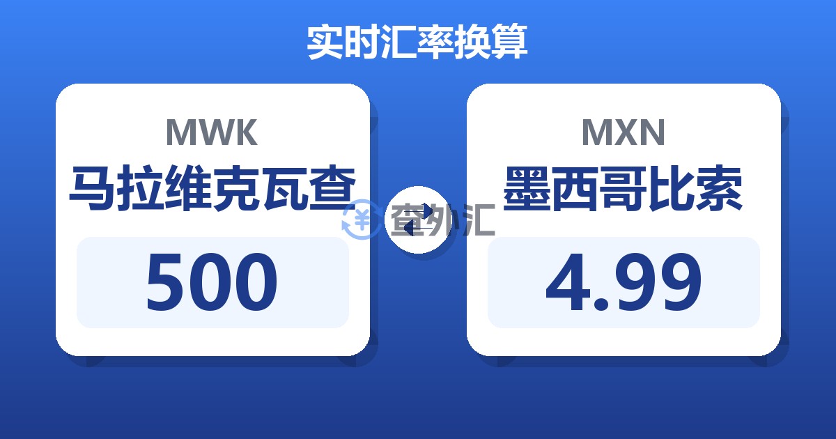 500马拉维克瓦查兑墨西哥比索