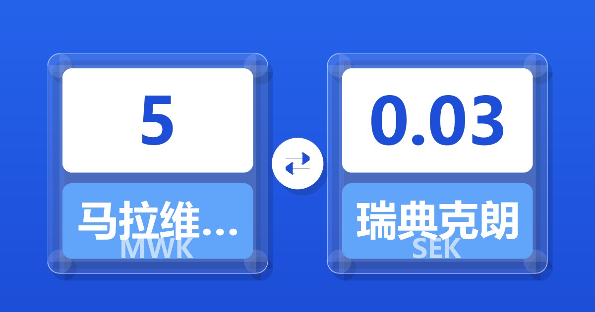 5马拉维克瓦查兑瑞典克朗